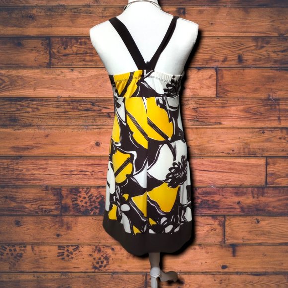 Brown, Yellow and White Bisou Bisou Mini Dress - Picture 2 of 7